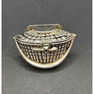 Baskets Silver-plated Napkin Rings‎ Holder Lot of 4 Heavy